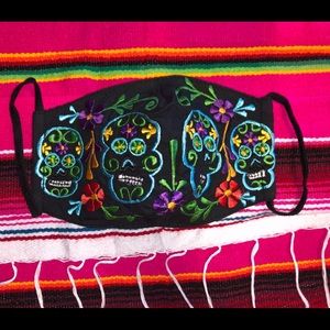 Embroidered Blue Calavera- Sugar Skull